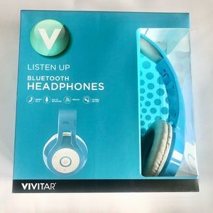 NIB Vivitar BLUE Bluetooth Over-Ear Headphones